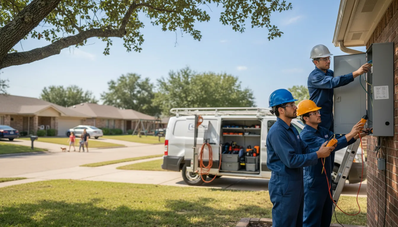 Certified electrician providing emergency electrical services in Leona, TX
